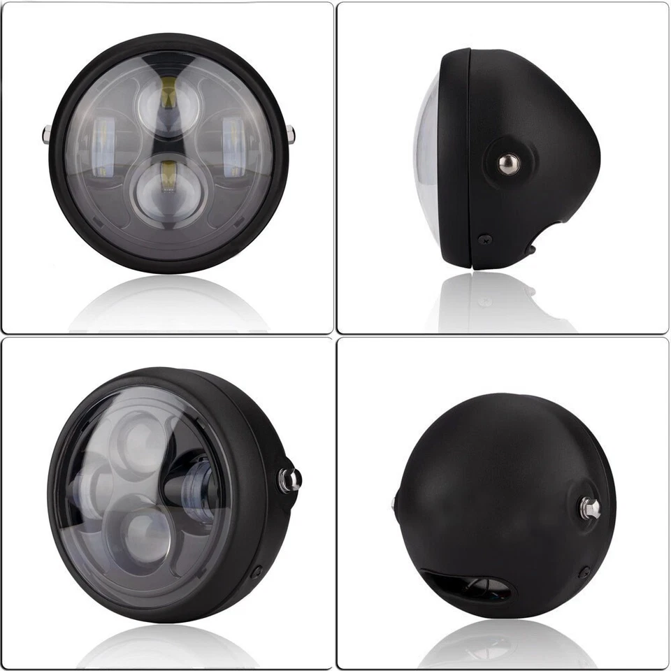 Universal Motorcycle 6.5" LED Hi/Lo Headlight For Harley Softail BMW Borella NEW Foto 4 de 4