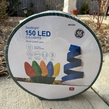 GE StayBright LED 37.2 Feet 150 Multicolor C-5 Christmas Holiday String Lights