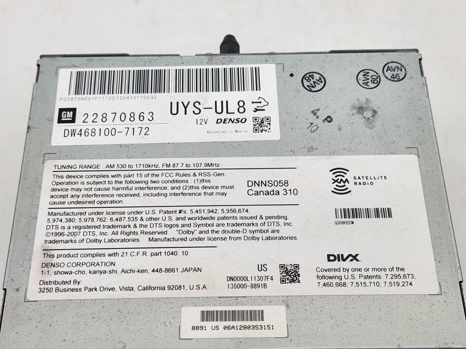 GMC Yukon Chevy Suburban 1500 2012-2014 radio reproductor de CD receptor de pantalla OEM Foto 4 de 4