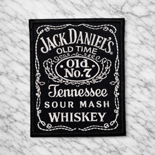 JACK DANIELS OLD NO.7 WHISKEY EMBROIDERED IRON ON PATCH 3"X2.25" FREE SHIPPING