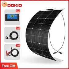 Dokio 100W Flexible Mono Solar Panel to 12V Battery Off Grid RV Marine Camping