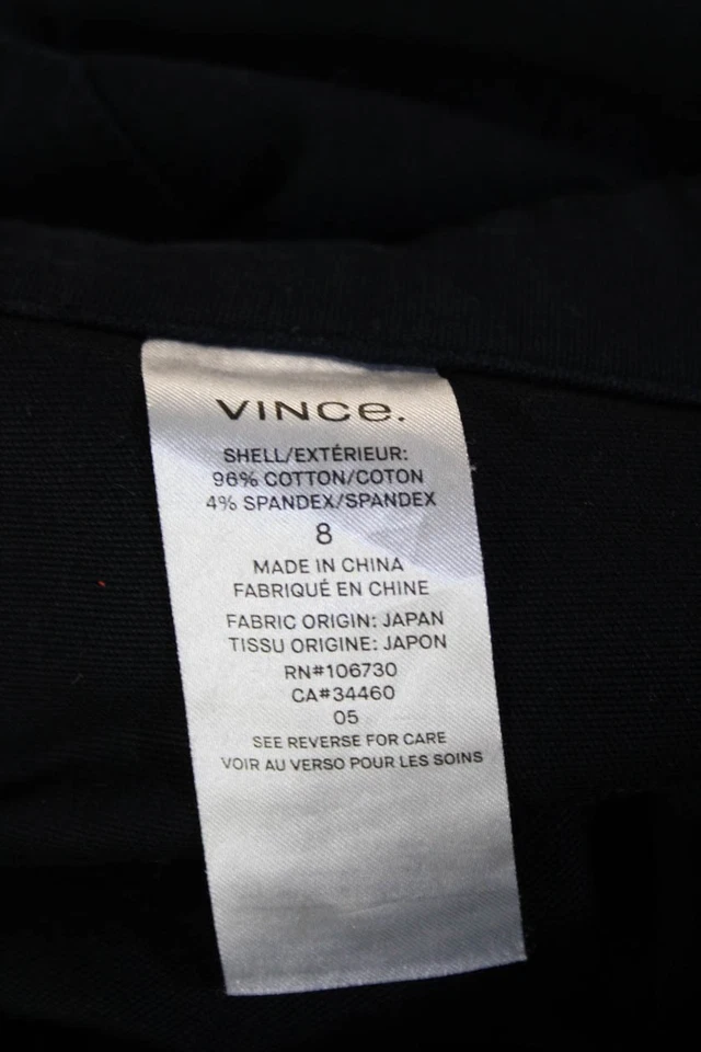Pantalones cargo recortados negros unisex Vince 96 % algodón 4 % spandex talla 8 Foto 4 de 4