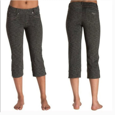 Kuhl Dark Heathered Grey Mova Capri Stretch Hiking Capri Pants Leggings 4 EUC