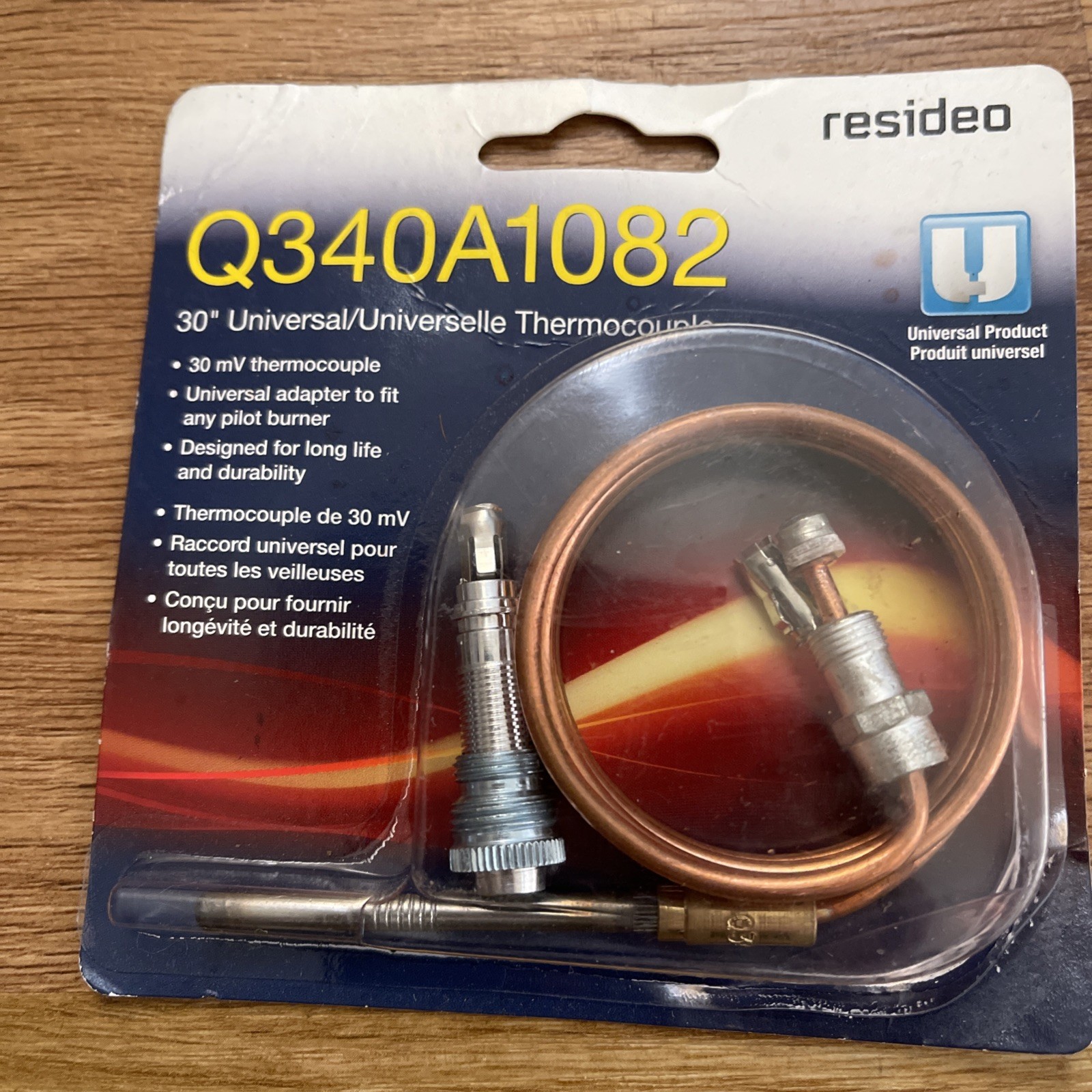 RESIDEO HONEYWELL Q340A1082 30" UNIVERSAL THERMOCOUPLE 30mV NEW W/ ADAPTER