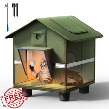 Heated Cat House for Outside - Weatherproof Insulated Feral Cat Shelter with ...