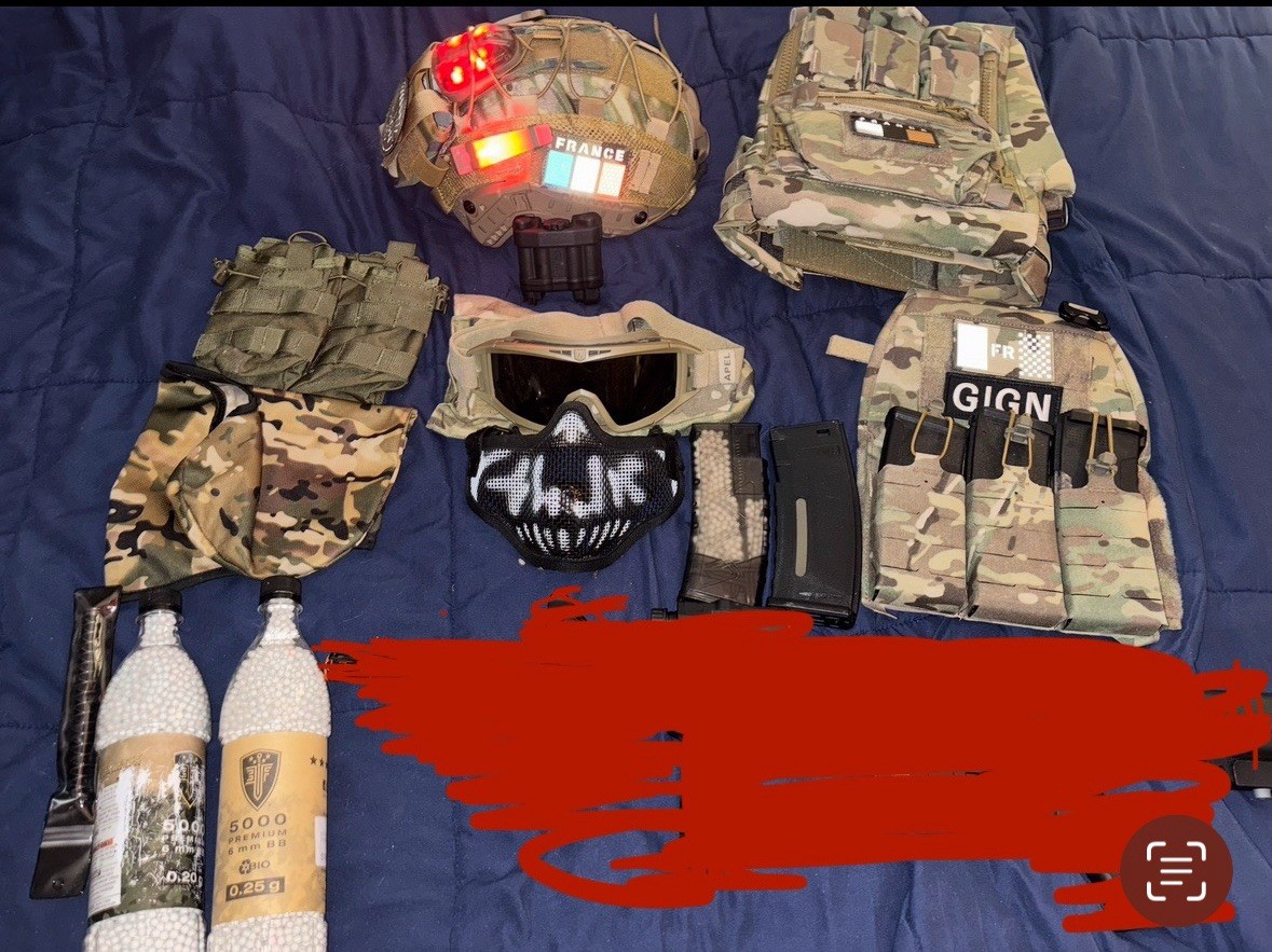 Tactical Milsim Airsoft Kit with Helmet Vest Gear & Accessories