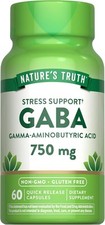 GABA Supplement 750mg  60 Count  Gamma-Aminobutyric Acid  by Nature's Truth