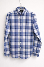 Express Extra Slim Fit Men’s Dress Shirt Medium 15–15½ Blue Plaid