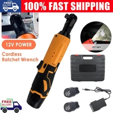 3/8" Right Angle Wrench Impact Power Tool Kit Electric Cordless Ratchet 12V New