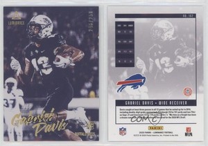 2020 Panini Luminance Rookies Gold /250 Gabriel Davis #162 Rookie RC