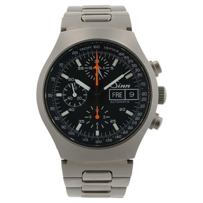 Sinn Chronograph Day Date Black Dial Titanium 40mm Automatic Men s Watch 157