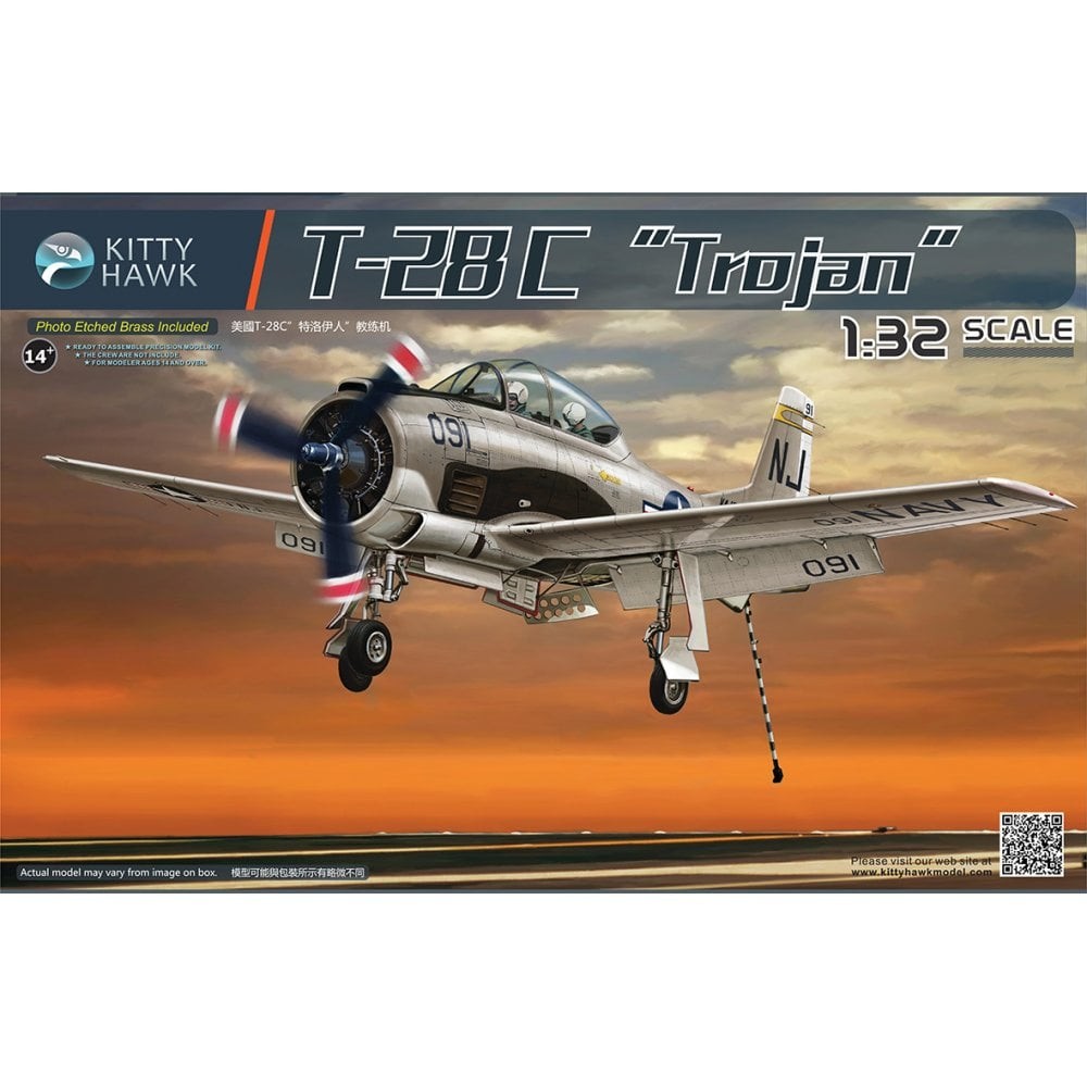 Kitty Hawk 1:32 T-28C Trojan Aircraft Model Kit KH32015