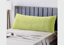 Ultra Soft Sherpa Body Pillow Cover/Case With Zipper Closure 21"x54"- Lime - NWT