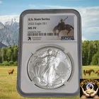 WYOMING 2022 American Silver Eagle WYOMING State Series $1 NGC MS70, Fast Ship
