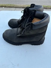 Timberland 6" Premium 12907 Waterproof Boots Black Nubuck Leather Size 6.5 M