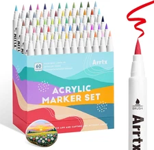 60 Colors Acrylic Paint Pens, Paint Markers Pens, for Artists Adults Coloring Dr