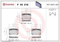 Brembo Bremsbelagsatz Scheibenbremse Prime P 49 016 FüR Mazda 323 KIA BG DW 121