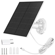 Solar Panel Charger for Security Camera Outdoor, 5W Solar Panels with Micro U...