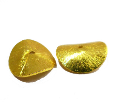 50 Stück 10MM Gebürstet Kartoffel Chips Gewellt Scheibe 18K Vergoldet DMS-656