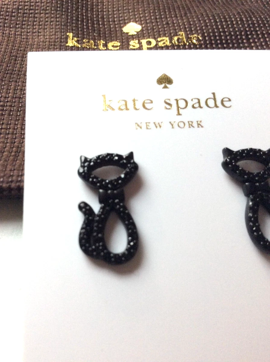 Kate spade black cat earrings Clearance