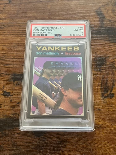 2021 TOPPS PROJECT 70 - DON MATTINGLY BY BRONSON - RAINBOW FOIL /70 #46 PSA 8