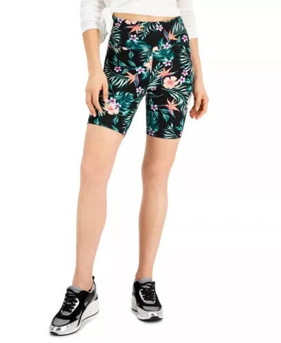 INC International Concepts Tropical-Print Bike Shorts Tropical Floral - Picture 3 of 5