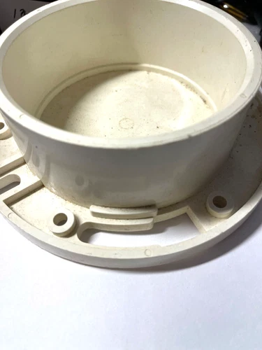 7" O.D. PlumbBest PVC Toilet Flange With Knockout,  Fits Over 4 Pipe Dusty - Picture 3 of 3