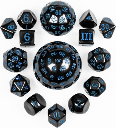 15 Pieces Complete Polyhedral DND Dice Set D3-D100 Spherical D&D Dice Set D100 - Picture 9 of 9