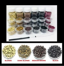 Silicone Lined Micro Rings Crimp Beads for Feather Hair I Tip Extension LOOP USA