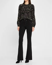 NWT $248 Veronica Beard Beverly High-Rise Skinny Flare Jeans in Onyx