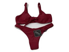 Zaful Forever Young Size 4 Red Swim Bathing Suit Bikini 2 Pieces Tie Front