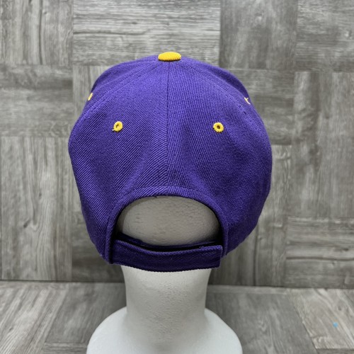 Vintage LA LAKERS 2002 Championship 3-Peat Black Strap Back Hat Purple Kobe Shaq - Picture 5 of 11