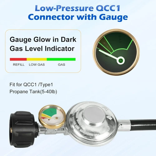 6FT Propane Gas Regulator Hose w/ Elbow Adapter for 17"/22" Blackstone Griddle - Picture 2 of 9