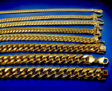 14K Yellow Gold Miami Cuban Link Bracelet Chain Real Gold 3mm-15mm 7"-9"