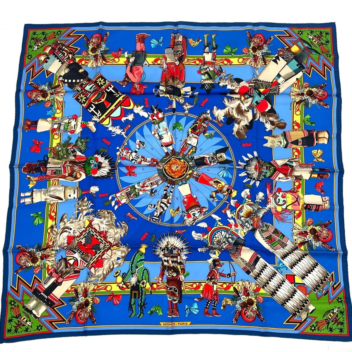 HERMES Carre 90 Kachinas Native American Indian Hopi 100