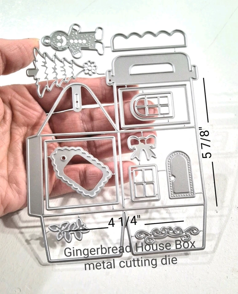 姜饼屋盒金属切割模具剪贴簿圣诞卡制作模具 — 第 3/4 张图片