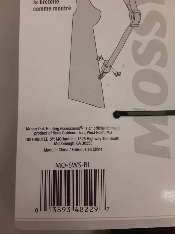 Mossy Oak Hunting Shipland Adjustable 1.25" Web Rifle Sling Black w/Swivels - Image 4 of 4