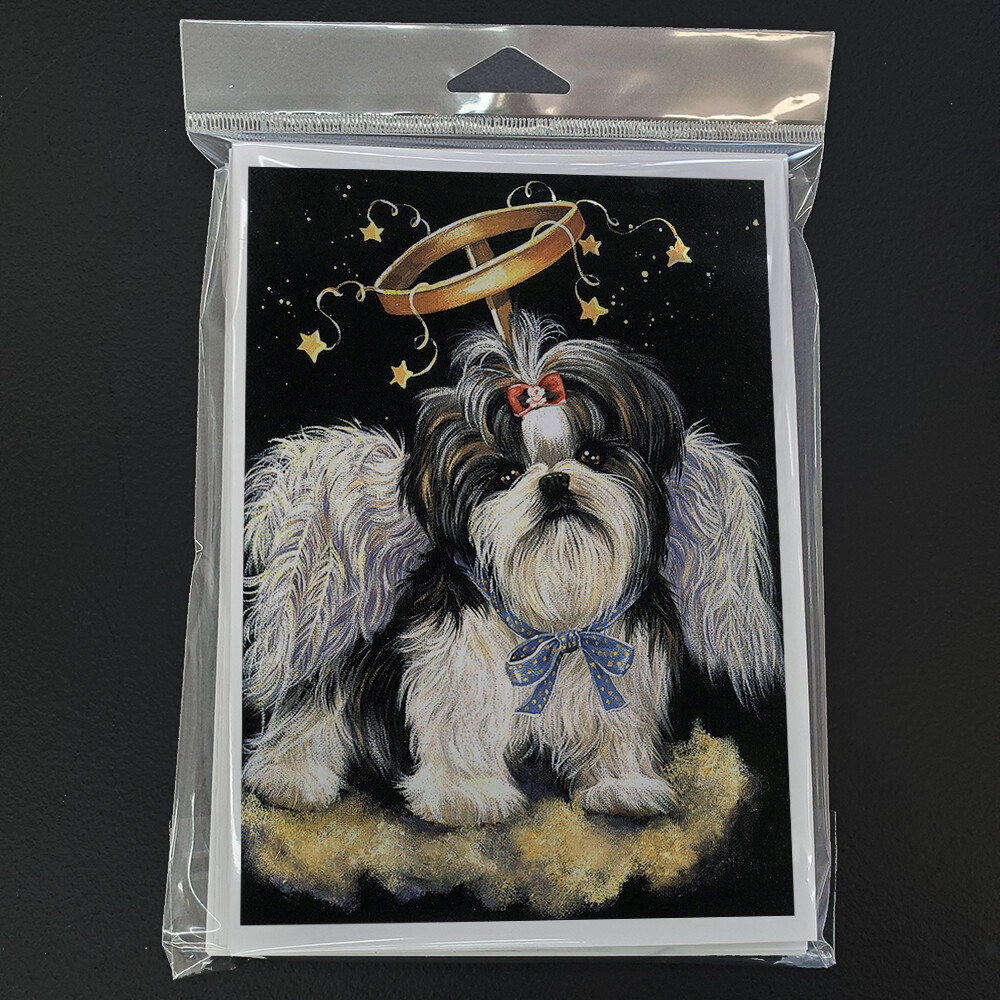 Shih Tzu Christmas Angel Greeting Cards and Envelopes Pack