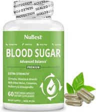 Blood Sugar by NuBest , Healthy Blood Sugar Support, Glucose Metabolism, 60 Caps