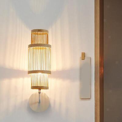Bamboo Wall Lamp Wall Light Fixture Rustic Indoor Boho Wall Lighting  Vintage | eBay.de