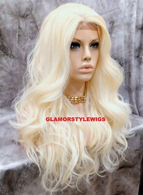 human hair blend lace front 613# platinum blonde wig. Amazon.com : NBRUW 613 13x6 Lace Front Wig Human Hair 200  main image 3