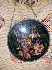 Vintage Stained Glass Suncatcher 1988 Beautiful Safari Animals Scene Byergo