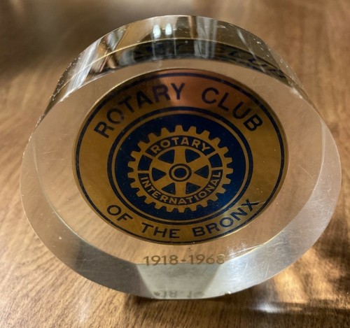 Pisapapeles rotario vintage 1918-1968 Rotary Club del Bronx Nueva York NY C19 - Imagen 6 de 12