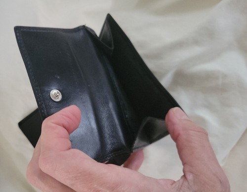 Biorgio Armani Cierre Doble Billetera Piel de Becerro Cuero Negro 8 Ranuras para Tarjetas de Crédito - Imagen 7 de 7