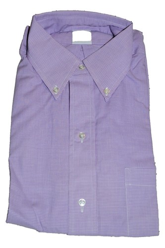 Vintage Brooks Brothers Shirt Mens 17-35 Purple White Madison Fit