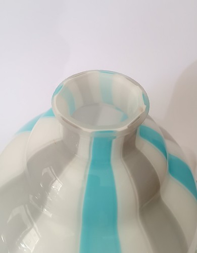 ♥ BASE LAMPADA DA TAVOLO IN VETRO DI MURANO LA MURRINA FASCE BIANCO CIELO 2 LUCI - Bild 8 von 11