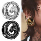 2Pcs Hot Coiled Cobra Saddle Hangers Gauges Plugs Tunnels Piercing Body Jewelry