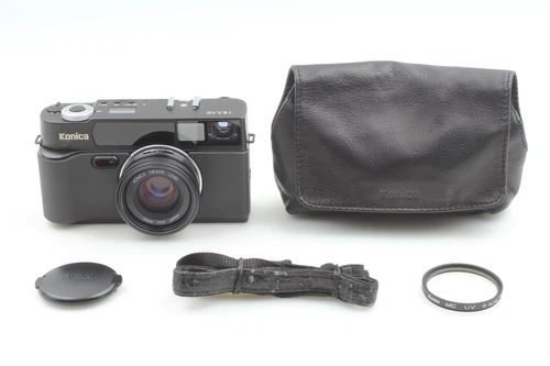 **MINT** Konica Hexar AF Film Camera Black 35mm F2 Lens w/ Case From JAPAN