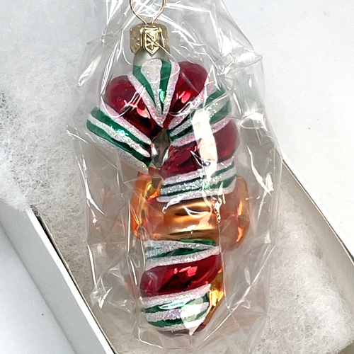 Christopher Radko Wintertwist Gem Glass Ornament Candy Cane and Ribbon Brand New - Picture 6 of 17