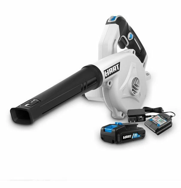 HART 20V 102 CFM 173 MPH Handheld Cordless Leaf Blower Kit Battery